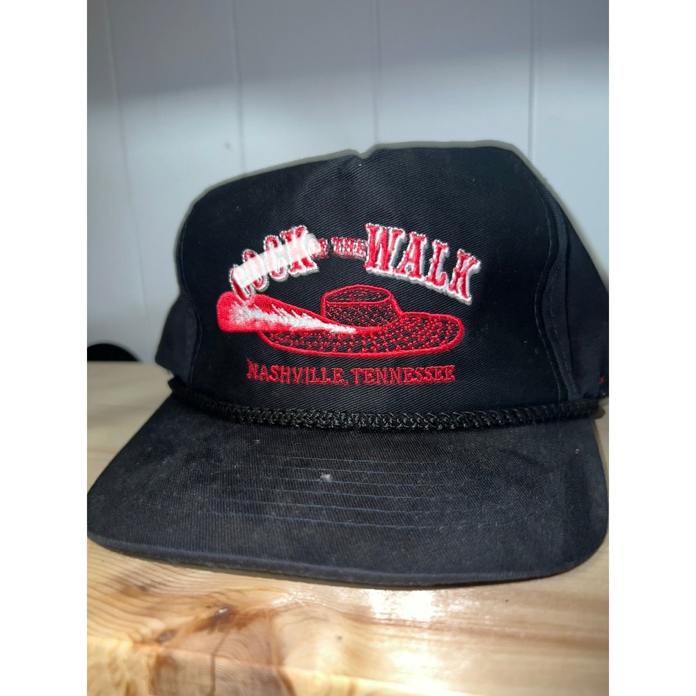 Rooster of the Walk Nashville Tennessee Trucker Hat Snapback Black Rope Cap USA